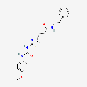 molecular formula C22H24N4O3S B6556976 3-(2-{[(4-methoxyphenyl)carbamoyl]amino}-1,3-thiazol-4-yl)-N-(2-phenylethyl)propanamide CAS No. 1040666-06-5