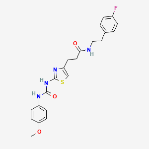 molecular formula C22H23FN4O3S B6556990 N-[2-(4-fluorophenyl)ethyl]-3-(2-{[(4-methoxyphenyl)carbamoyl]amino}-1,3-thiazol-4-yl)propanamide CAS No. 1040666-55-4