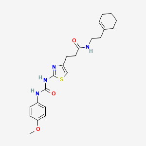 molecular formula C22H28N4O3S B6556998 N-[2-(cyclohex-1-en-1-yl)ethyl]-3-(2-{[(4-methoxyphenyl)carbamoyl]amino}-1,3-thiazol-4-yl)propanamide CAS No. 1040666-77-0