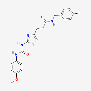 molecular formula C22H24N4O3S B6557006 3-(2-{[(4-methoxyphenyl)carbamoyl]amino}-1,3-thiazol-4-yl)-N-[(4-methylphenyl)methyl]propanamide CAS No. 1040666-84-9
