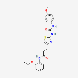 molecular formula C22H24N4O4S B6557014 N-(2-ethoxyphenyl)-3-(2-{[(4-methoxyphenyl)carbamoyl]amino}-1,3-thiazol-4-yl)propanamide CAS No. 1040666-91-8