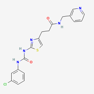 molecular formula C19H18ClN5O2S B6557025 3-(2-{[(3-chlorophenyl)carbamoyl]amino}-1,3-thiazol-4-yl)-N-[(pyridin-3-yl)methyl]propanamide CAS No. 1040667-26-2