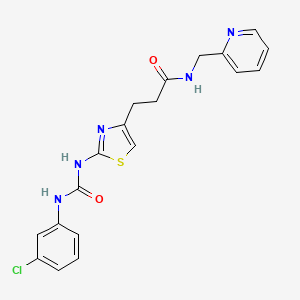 molecular formula C19H18ClN5O2S B6557031 3-(2-{[(3-chlorophenyl)carbamoyl]amino}-1,3-thiazol-4-yl)-N-[(pyridin-2-yl)methyl]propanamide CAS No. 1040667-32-0
