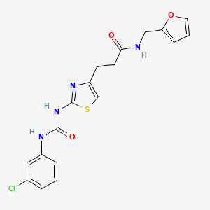 molecular formula C18H17ClN4O3S B6557035 3-(2-{[(3-chlorophenyl)carbamoyl]amino}-1,3-thiazol-4-yl)-N-[(furan-2-yl)methyl]propanamide CAS No. 1040667-38-6