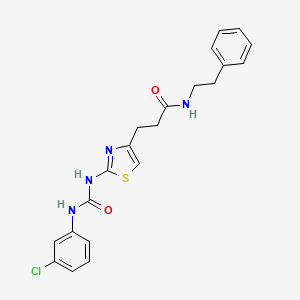 3-(2-{[(3-chlorophenyl)carbamoyl]amino}-1,3-thiazol-4-yl)-N-(2-phenylethyl)propanamide