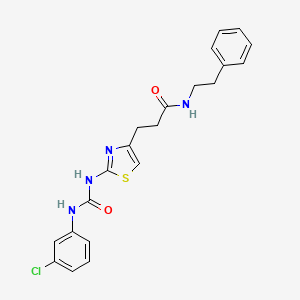 molecular formula C21H21ClN4O2S B6557046 3-(2-{[(3-chlorophenyl)carbamoyl]amino}-1,3-thiazol-4-yl)-N-(2-phenylethyl)propanamide CAS No. 1040667-50-2