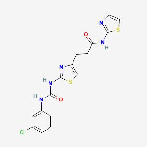 molecular formula C16H14ClN5O2S2 B6557054 3-(2-{[(3-chlorophenyl)carbamoyl]amino}-1,3-thiazol-4-yl)-N-(1,3-thiazol-2-yl)propanamide CAS No. 1040667-56-8