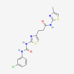 molecular formula C17H16ClN5O2S2 B6557059 3-(2-{[(3-chlorophenyl)carbamoyl]amino}-1,3-thiazol-4-yl)-N-(4-methyl-1,3-thiazol-2-yl)propanamide CAS No. 1040667-62-6