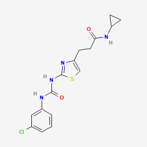molecular formula C16H17ClN4O2S B6557079 3-(2-{[(3-chlorophenyl)carbamoyl]amino}-1,3-thiazol-4-yl)-N-cyclopropylpropanamide CAS No. 1040667-80-8
