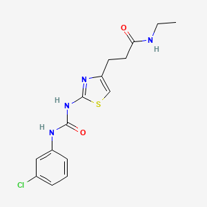 molecular formula C15H17ClN4O2S B6557099 3-(2-{[(3-chlorophenyl)carbamoyl]amino}-1,3-thiazol-4-yl)-N-ethylpropanamide CAS No. 1040668-05-0