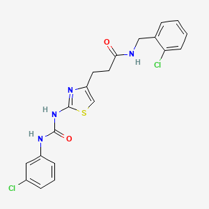 3-(2-{[(3-chlorophenyl)carbamoyl]amino}-1,3-thiazol-4-yl)-N-[(2-chlorophenyl)methyl]propanamide