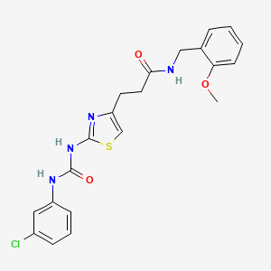 3-(2-{[(3-chlorophenyl)carbamoyl]amino}-1,3-thiazol-4-yl)-N-[(2-methoxyphenyl)methyl]propanamide