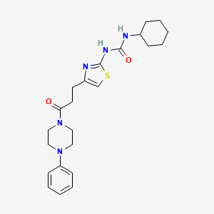 1-cyclohexyl-3-{4-[3-oxo-3-(4-phenylpiperazin-1-yl)propyl]-1,3-thiazol-2-yl}urea