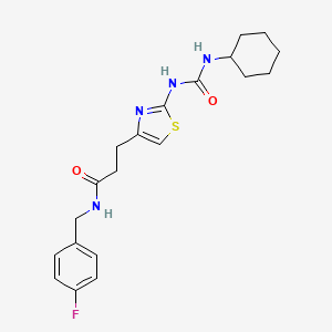 3-{2-[(cyclohexylcarbamoyl)amino]-1,3-thiazol-4-yl}-N-[(4-fluorophenyl)methyl]propanamide