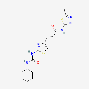 3-{2-[(cyclohexylcarbamoyl)amino]-1,3-thiazol-4-yl}-N-(5-methyl-1,3,4-thiadiazol-2-yl)propanamide