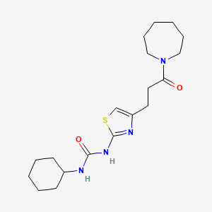 molecular formula C19H30N4O2S B6557170 3-{4-[3-(azepan-1-yl)-3-oxopropyl]-1,3-thiazol-2-yl}-1-cyclohexylurea CAS No. 1040669-52-0