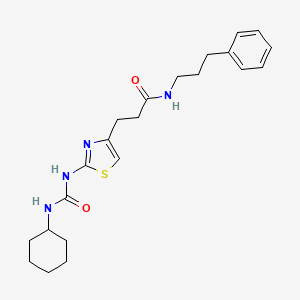 3-{2-[(cyclohexylcarbamoyl)amino]-1,3-thiazol-4-yl}-N-(3-phenylpropyl)propanamide