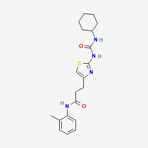 molecular formula C20H26N4O2S B6557200 3-{2-[(cyclohexylcarbamoyl)amino]-1,3-thiazol-4-yl}-N-(2-methylphenyl)propanamide CAS No. 1040669-97-3