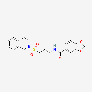 N-[3-(1,2,3,4-tetrahydroisoquinoline-2-sulfonyl)propyl]-2H-1,3-benzodioxole-5-carboxamide