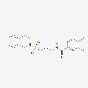 molecular formula C19H20F2N2O3S B6557218 3,4-difluoro-N-[3-(1,2,3,4-tetrahydroisoquinoline-2-sulfonyl)propyl]benzamide CAS No. 1040670-34-5