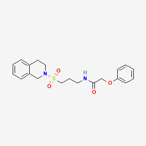 molecular formula C20H24N2O4S B6557226 2-phenoxy-N-[3-(1,2,3,4-tetrahydroisoquinoline-2-sulfonyl)propyl]acetamide CAS No. 1040670-41-4