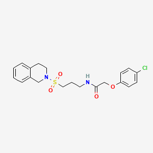 molecular formula C20H23ClN2O4S B6557227 2-(4-chlorophenoxy)-N-[3-(1,2,3,4-tetrahydroisoquinoline-2-sulfonyl)propyl]acetamide CAS No. 1040670-47-0