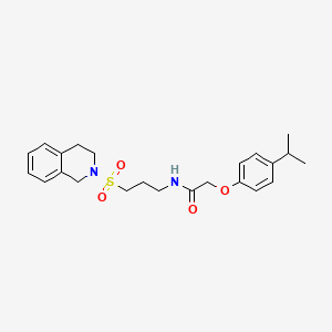 molecular formula C23H30N2O4S B6557235 2-[4-(propan-2-yl)phenoxy]-N-[3-(1,2,3,4-tetrahydroisoquinoline-2-sulfonyl)propyl]acetamide CAS No. 1040670-54-9
