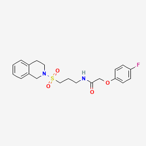 molecular formula C20H23FN2O4S B6557244 2-(4-fluorophenoxy)-N-[3-(1,2,3,4-tetrahydroisoquinoline-2-sulfonyl)propyl]acetamide CAS No. 1040670-68-5