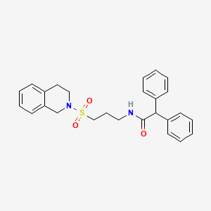 molecular formula C26H28N2O3S B6557248 2,2-diphenyl-N-[3-(1,2,3,4-tetrahydroisoquinoline-2-sulfonyl)propyl]acetamide CAS No. 1040670-82-3