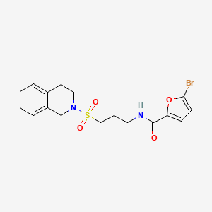 molecular formula C17H19BrN2O4S B6557251 5-bromo-N-[3-(1,2,3,4-tetrahydroisoquinoline-2-sulfonyl)propyl]furan-2-carboxamide CAS No. 1040671-04-2