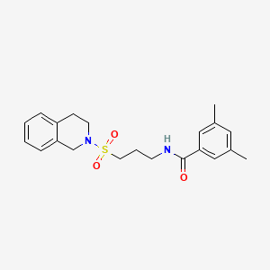 molecular formula C21H26N2O3S B6557257 3,5-dimethyl-N-[3-(1,2,3,4-tetrahydroisoquinoline-2-sulfonyl)propyl]benzamide CAS No. 1040671-44-0