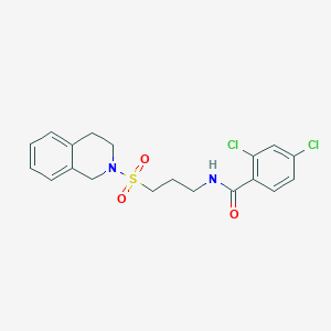 molecular formula C19H20Cl2N2O3S B6557273 2,4-dichloro-N-[3-(1,2,3,4-tetrahydroisoquinoline-2-sulfonyl)propyl]benzamide CAS No. 1040641-90-4