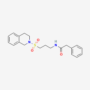 molecular formula C20H24N2O3S B6557282 2-phenyl-N-[3-(1,2,3,4-tetrahydroisoquinoline-2-sulfonyl)propyl]acetamide CAS No. 1040642-26-9