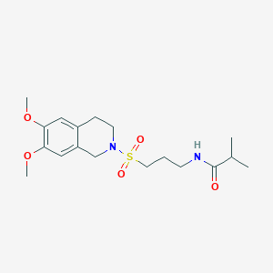 N-{3-[(6,7-dimethoxy-1,2,3,4-tetrahydroisoquinolin-2-yl)sulfonyl]propyl}-2-methylpropanamide