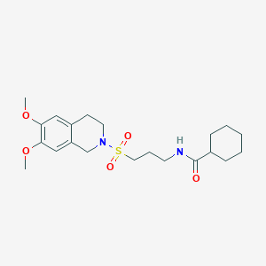 N-{3-[(6,7-dimethoxy-1,2,3,4-tetrahydroisoquinolin-2-yl)sulfonyl]propyl}cyclohexanecarboxamide