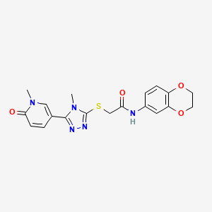 N-(2,3-dihydro-1,4-benzodioxin-6-yl)-2-{[4-methyl-5-(1-methyl-6-oxo-1,6-dihydropyridin-3-yl)-4H-1,2,4-triazol-3-yl]sulfanyl}acetamide