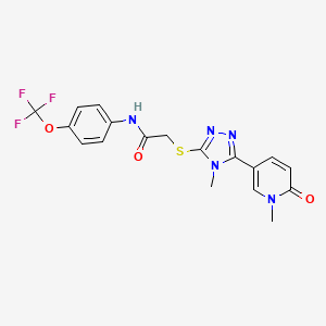 2-{[4-methyl-5-(1-methyl-6-oxo-1,6-dihydropyridin-3-yl)-4H-1,2,4-triazol-3-yl]sulfanyl}-N-[4-(trifluoromethoxy)phenyl]acetamide