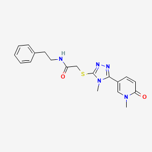 2-{[4-methyl-5-(1-methyl-6-oxo-1,6-dihydropyridin-3-yl)-4H-1,2,4-triazol-3-yl]sulfanyl}-N-(2-phenylethyl)acetamide