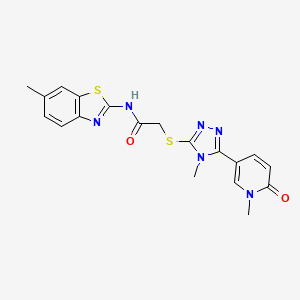 N-(6-methyl-1,3-benzothiazol-2-yl)-2-{[4-methyl-5-(1-methyl-6-oxo-1,6-dihydropyridin-3-yl)-4H-1,2,4-triazol-3-yl]sulfanyl}acetamide