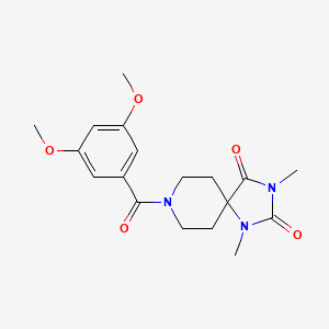 molecular formula C18H23N3O5 B6557409 8-(3,5-dimethoxybenzoyl)-1,3-dimethyl-1,3,8-triazaspiro[4.5]decane-2,4-dione CAS No. 1040648-00-7
