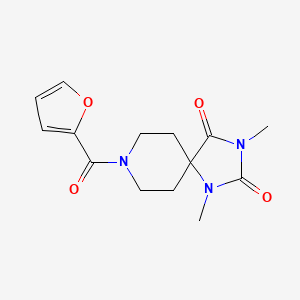 molecular formula C14H17N3O4 B6557430 8-(furan-2-carbonyl)-1,3-dimethyl-1,3,8-triazaspiro[4.5]decane-2,4-dione CAS No. 1040648-40-5