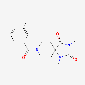 molecular formula C17H21N3O3 B6557437 1,3-dimethyl-8-(3-methylbenzoyl)-1,3,8-triazaspiro[4.5]decane-2,4-dione CAS No. 1040672-05-6