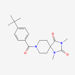 molecular formula C20H27N3O3 B6557438 8-(4-tert-butylbenzoyl)-1,3-dimethyl-1,3,8-triazaspiro[4.5]decane-2,4-dione CAS No. 1040672-13-6