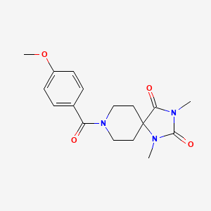 molecular formula C17H21N3O4 B6557443 8-(4-methoxybenzoyl)-1,3-dimethyl-1,3,8-triazaspiro[4.5]decane-2,4-dione CAS No. 1040672-21-6