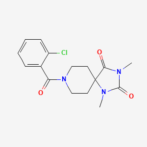 molecular formula C16H18ClN3O3 B6557448 8-(2-chlorobenzoyl)-1,3-dimethyl-1,3,8-triazaspiro[4.5]decane-2,4-dione CAS No. 1040672-37-4