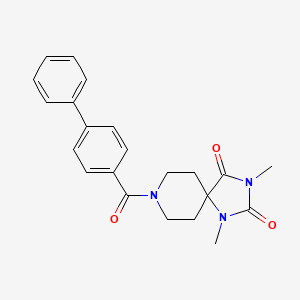 molecular formula C22H23N3O3 B6557464 8-{[1,1'-biphenyl]-4-carbonyl}-1,3-dimethyl-1,3,8-triazaspiro[4.5]decane-2,4-dione CAS No. 1040672-53-4