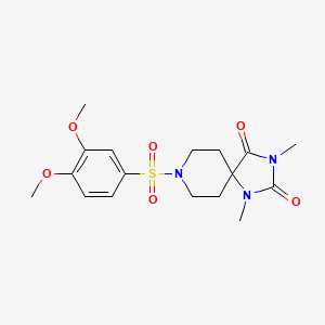 molecular formula C17H23N3O6S B6557480 8-(3,4-dimethoxybenzenesulfonyl)-1,3-dimethyl-1,3,8-triazaspiro[4.5]decane-2,4-dione CAS No. 1040672-82-9