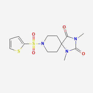 molecular formula C13H17N3O4S2 B6557495 1,3-dimethyl-8-(thiophene-2-sulfonyl)-1,3,8-triazaspiro[4.5]decane-2,4-dione CAS No. 1040673-11-7