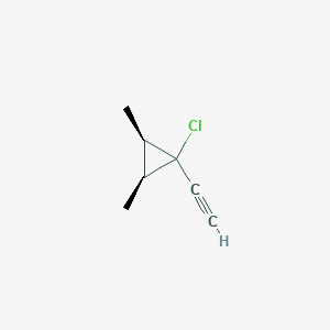 molecular formula C7H9Cl B065575 (2R,3S)-1-chloro-1-ethynyl-2,3-dimethylcyclopropane CAS No. 178899-47-3