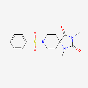 molecular formula C15H19N3O4S B6557505 8-(benzenesulfonyl)-1,3-dimethyl-1,3,8-triazaspiro[4.5]decane-2,4-dione CAS No. 1040673-27-5
